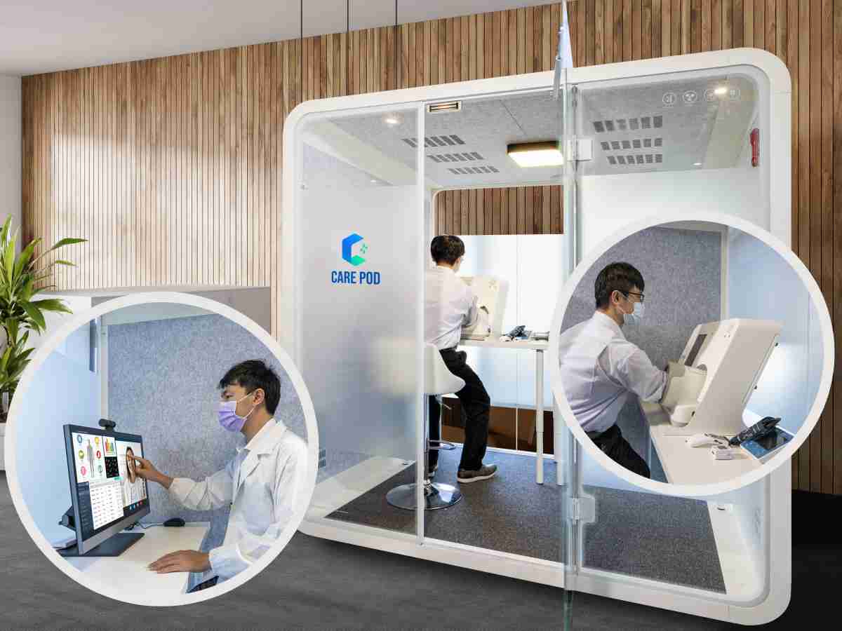 达擎于医疗科技展中展出＂远距诊疗舱＂，，，以因应医疗数字化及社会高龄化趋势下、、复诊及慢性病患等族群对于远距看诊需求逐渐升高所推出的创新整合方案。。。多功能合一、、高隐私性的远距诊疗舱可根据病患端与医师端的不同需求，，，，提供弹性化及客制化功能，，，节省医生和病患的精力及时间